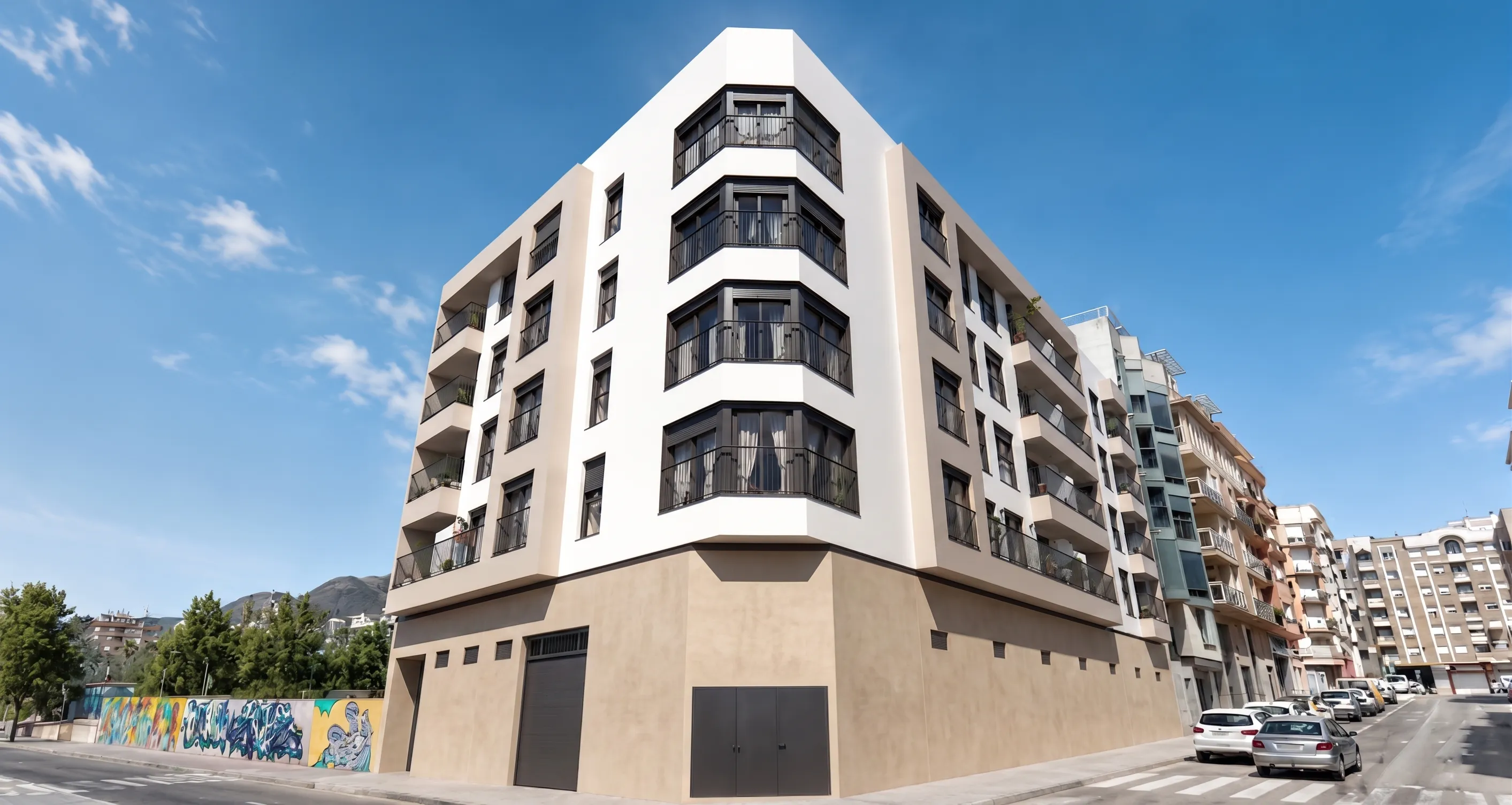 Fachada exterior de Zafir Levante, promoción de pisos de obra nueva en La Vall d'Uixó